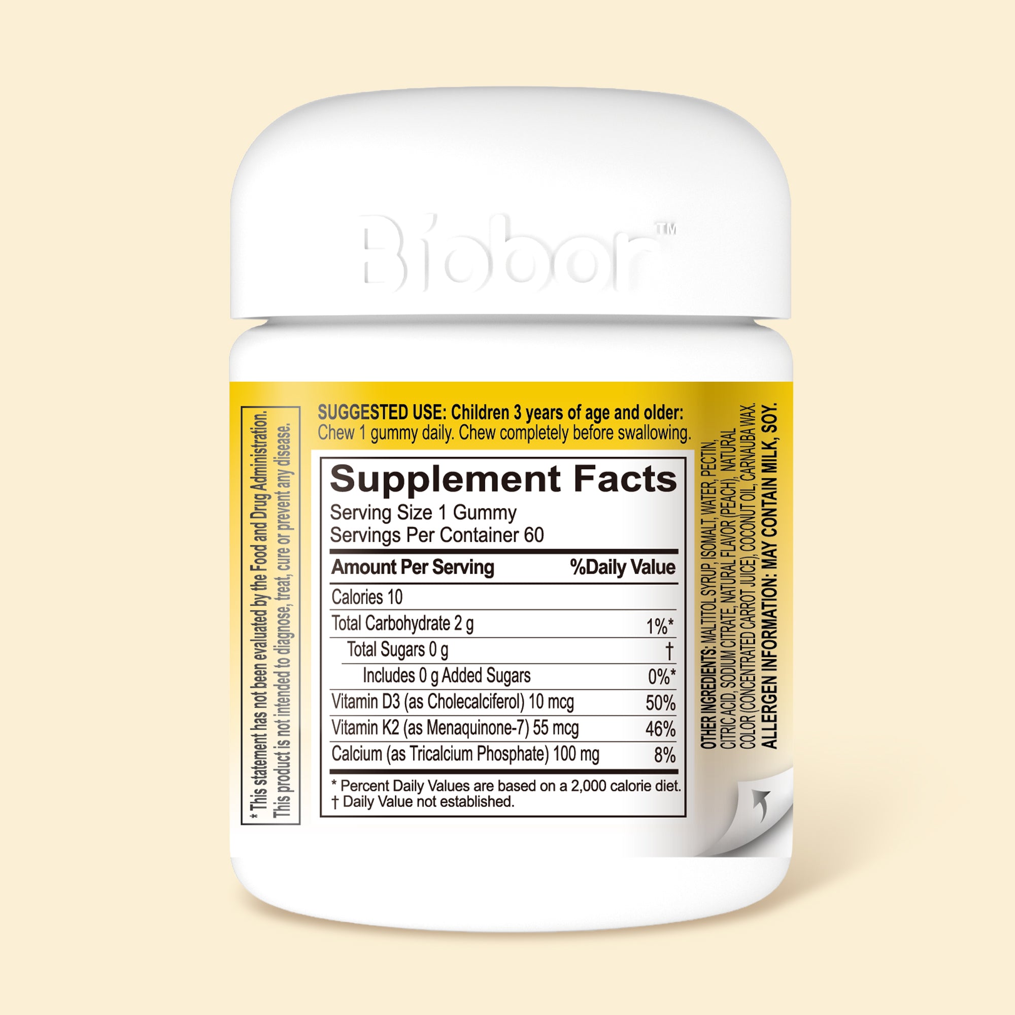 Жевательные пастилки Biobor D3 + K2 + Ca