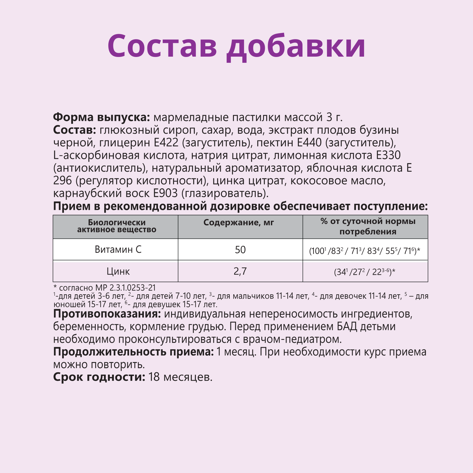 Жевательные пастилки Biobor с бузиной для детей